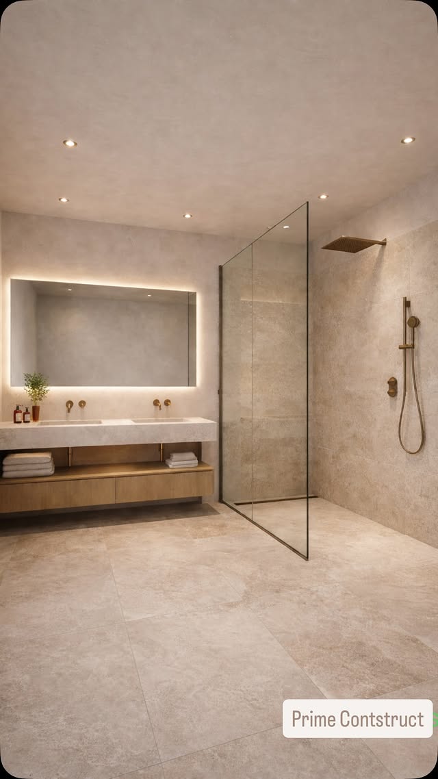 Badkamer — Luxe natuursteen-badkamer · Prime Construct